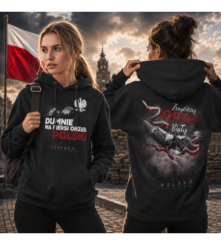 Damska bluza z kapturem DUMNIE NA PIERSI